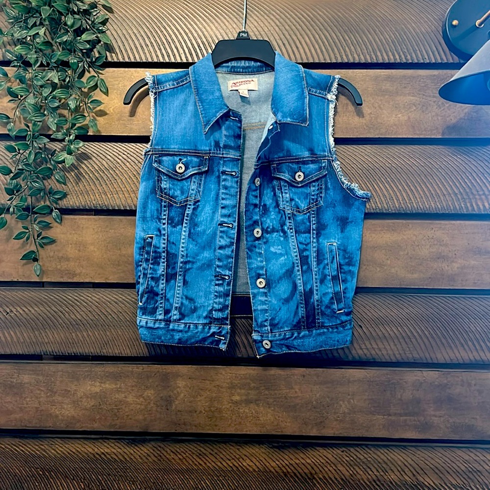 Acid Wash Jean Vest